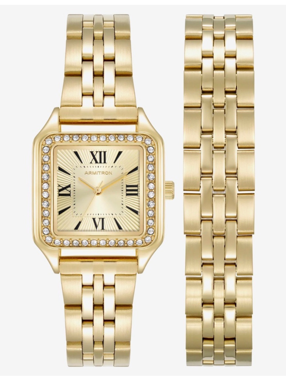 Armitron Gold Tone Crystal Accent Women's Bracelet Watch